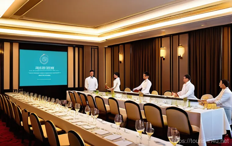 호텔 경영에서의 전략적 기획 - **Prompt 1: A Sophisticated Personalized Seminar in a Luxury Hotel**
A group of diverse, elegant...